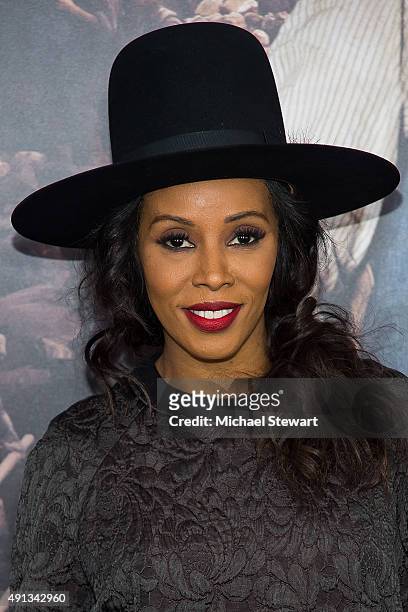 Stylist June Ambrose attends the "Pan" New York premiere at Ziegfeld Theater on October 4, 2015 in New York City.