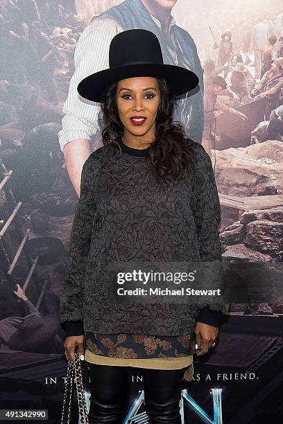 Stylist June Ambrose attends the "Pan" New York premiere at Ziegfeld Theater on October 4, 2015 in New York City.