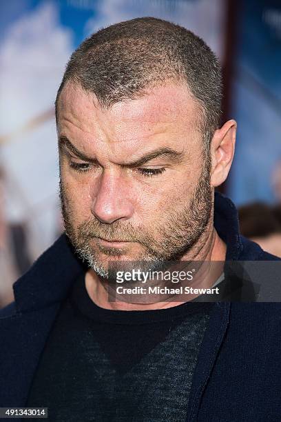 Actor Liev Schreiber attends the "Pan" New York premiere at Ziegfeld Theater on October 4, 2015 in New York City.