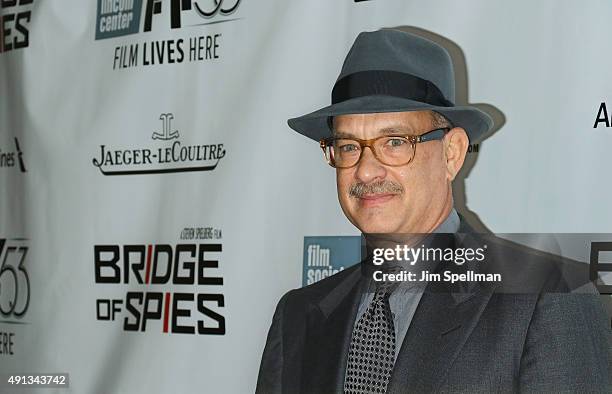 Actor Tom Hanks attends the 53rd New York Film Festival premiere of "Bridge Of Spies" at Alice Tully Hall, Lincoln Center on October 4, 2015 in New...