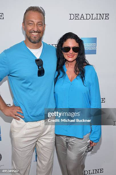 Sascha Brestel and Tiziana Brestel attend Deadline's Cocktails on the Croisette in partnership with AmericanExpress and Film Fraternity at La Gold...