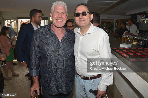 Ron Perlman attends Deadline's Cocktails on the Croisette in partnership with AmericanExpress and Film Fraternity at La Gold Plage on May 16, 2014 in...