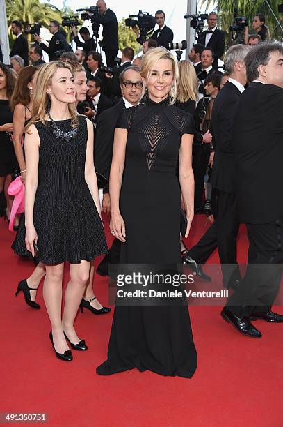 Elisabeth Bost and Laurence Ferrari attend the "How To Train Your Dragon 2" Premiere at the 67th Annual Cannes Film Festival on May 16, 2014 in...
