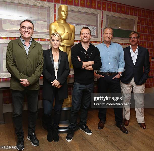 Danny Boyle, Kate Winslet, Michael Fassbender, Jeff Daniels and Aaron Sorkin attend the Academy of Motion Picture Arts and Sciences hosts an official...