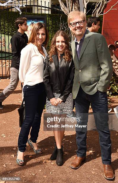Actor/comedian Dave Foley and Alina Foley attend the premiere of Sony Entertainment's 'Goosebumps' at the Regency Village Theater on October 4, 2015...