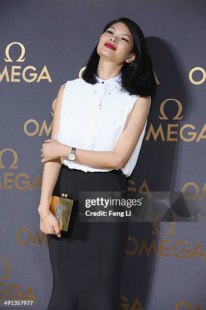 Chinese model Lv Yan arrives for the red carpet of Omega Le Jardin Secret dinner party on May 16, 2014 in Shanghai, China.