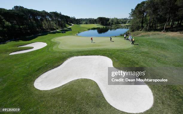 General view as Maximilian Kieffer of Germany putts on the 4th green during Day 2 of the Open de Espana held at PGA Catalunya Resort on May 16, 2014...