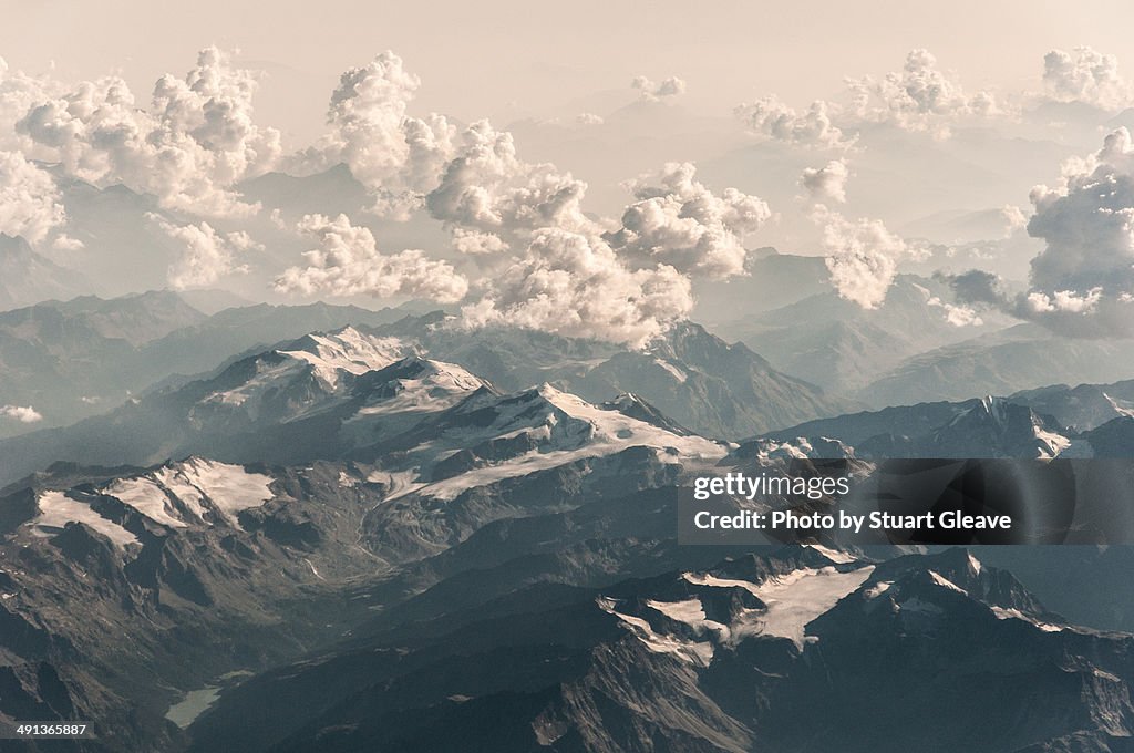 Clouds over mountains