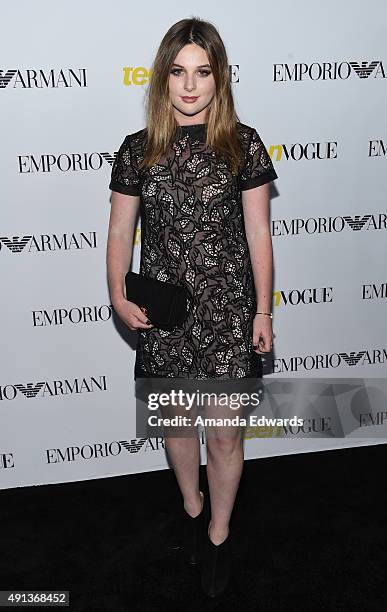 Actress Jamison Belushi arrives at Teen Vogue's 13th Annual Young Hollywood Issue Launch Party on October 2, 2015 in Los Angeles, California.