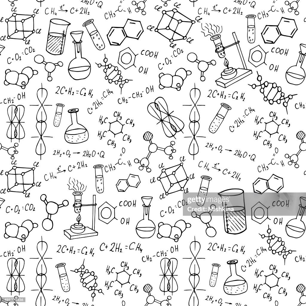 disegni chimici - 8 Dibujados A Mano Garabatos Background Química De La Ciencia Ilustración Vectorial Ilustración de stock - Getty Images