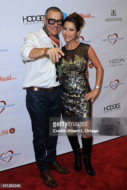 Actor Massi Furlan and host/newscaster Leyna Nguyen at the Celebrity Poker Tournament To Benefit Love Across The Ocean held at Commerce Casino on...