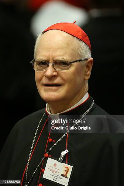 Cardinal Odilo Pedro Scherer attends the opening session of the Synod on the themes of family at Synod Hall on October 5, 2015 in Vatican City,...