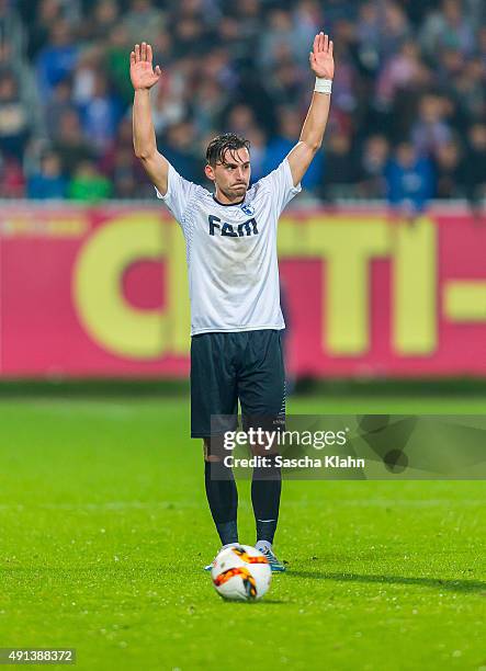 Burak Altiparmak of 1. FC Magdeburg during the 3. League match between Holstein Kiel and 1. FC Magdeburg at Holsteinstadion on October 2, 2015 in...