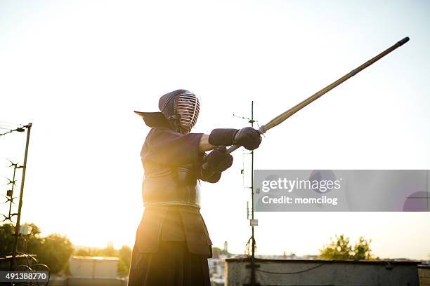 kendo exercising - kendo stock pictures, royalty-free photos & images