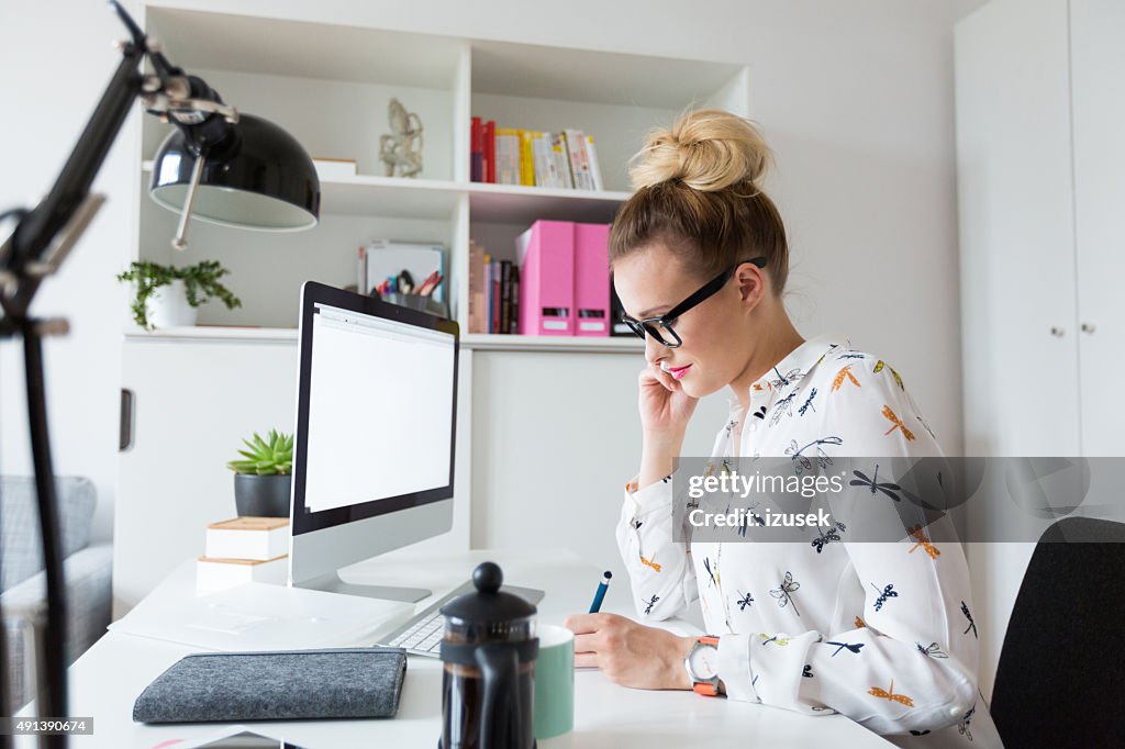 Woman working an office