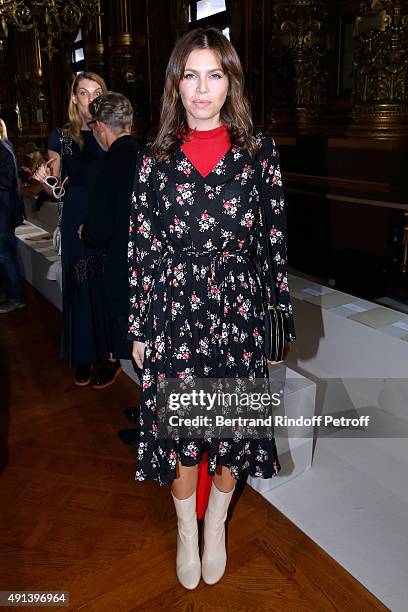 Stylist Dasha Zhukova attends the Stella McCartney show as part of the Paris Fashion Week Womenswear Spring/Summer 2016. Held at Opera Garnier on...