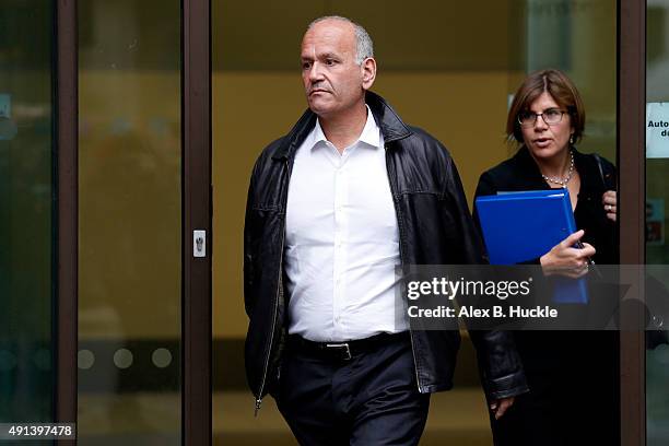 Doug Richard leaves Westminster Magistrates Court on October 5, 2015 in London, England. Richard is accused of three counts of sexual activity with a...