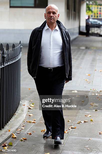 Doug Richard leaves Westminster Magistrates Court on October 5, 2015 in London, England. Richard is accused of three counts of sexual activity with a...