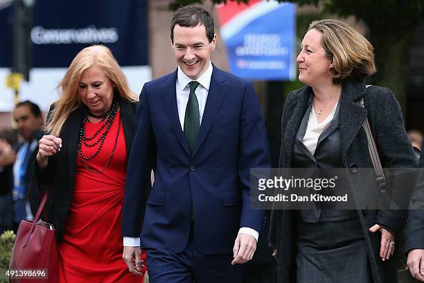British Chancellor George Osborne arrives on day two ahead of his keynote speech on October 5, 2015 in Manchester, England. Conservative Party...