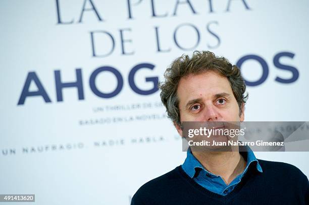 Spanish wirter Domingo Villar attends 'La Playa de los Ahogados' photocall at Princesa Cinema on October 5, 2015 in Madrid, Spain.