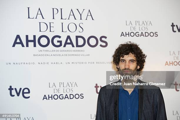 Spanish actor Tamar Novas attends 'La Playa de los Ahogados' photocall at Princesa Cinema on October 5, 2015 in Madrid, Spain.