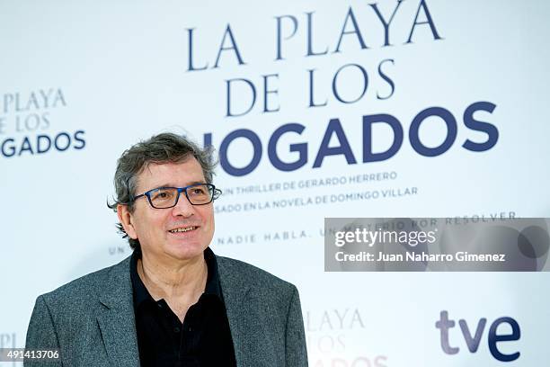 Spanish director Gerardo Herrero attends 'La Playa de los Ahogados' photocall at Princesa Cinema on October 5, 2015 in Madrid, Spain.