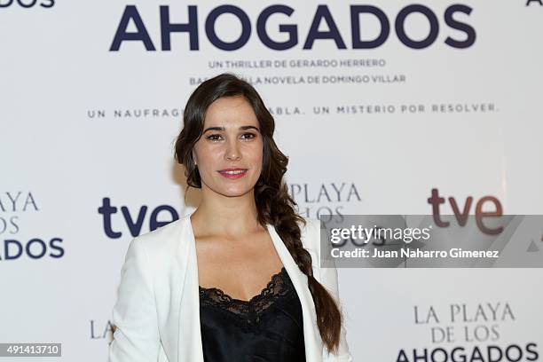 Spanish actress Celia Freijeiro attends 'La Playa de los Ahogados' photocall at Princesa Cinema on October 5, 2015 in Madrid, Spain.