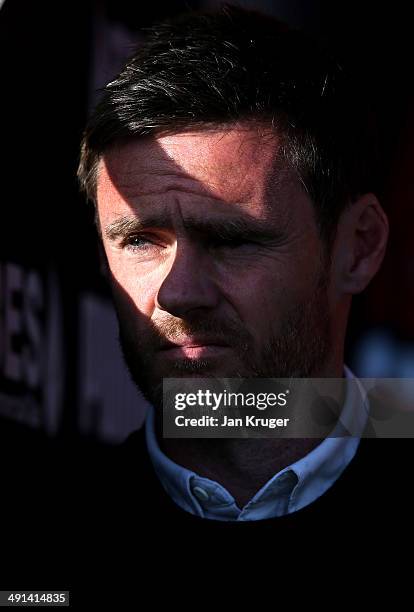 Manager of Fleetwood Town Graham Alexander looks on during the Sky Bet League Two play off Semi Final second leg match between Fleetwood Town and...