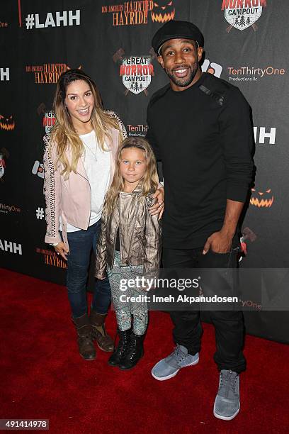 Dancers Allison Holker and Stephen 'tWitch' Boss and Weslie Fowler attend the LA Haunted Hayride's 7th Annual VIP Black Carpet Event at Griffith Park...