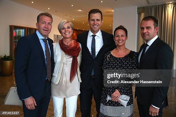 Andreas Koepke, assistent coach of the German National team, Birgit Koepke, Oliver Bierhoff, Manager of the German National team Silke Flick, Hansi...