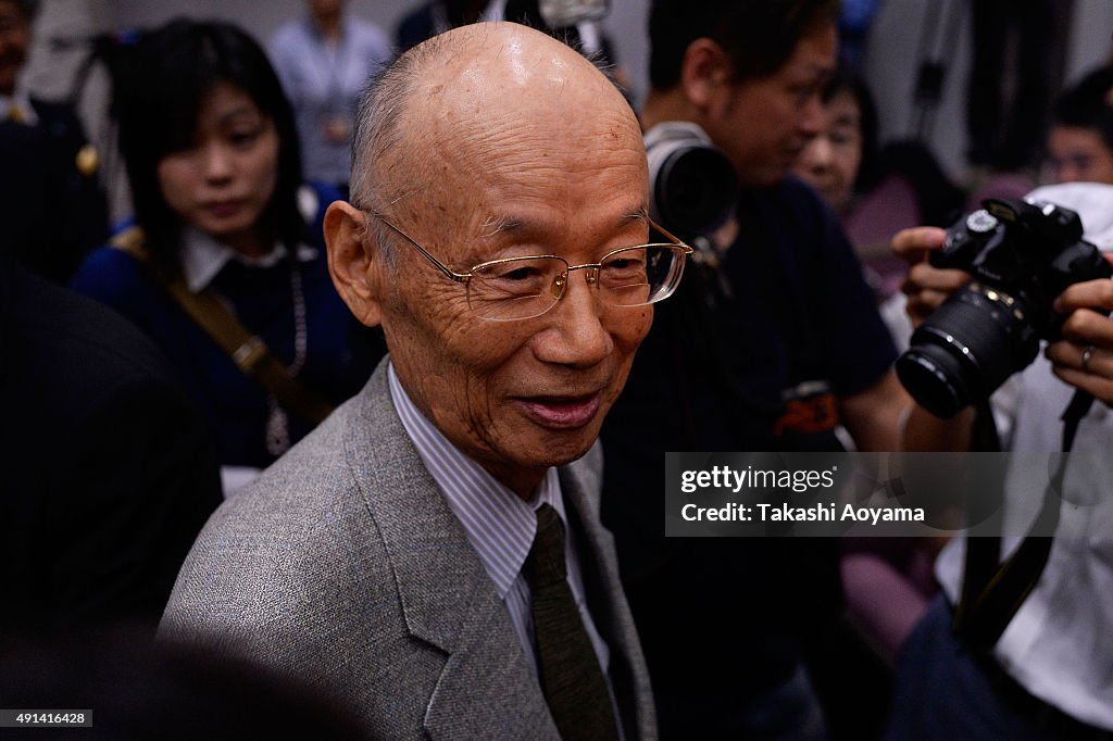 Satoshi Omura, Nobel Medicine Prize Winner Holds Press Conference In Tokyo