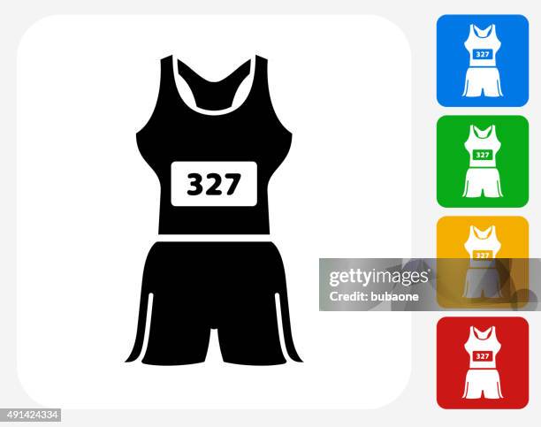 stockillustraties, clipart, cartoons en iconen met running outfit icon flat graphic design - military