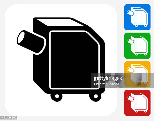 shredding machine icon flat graphic design - shredding machine stock illustrations