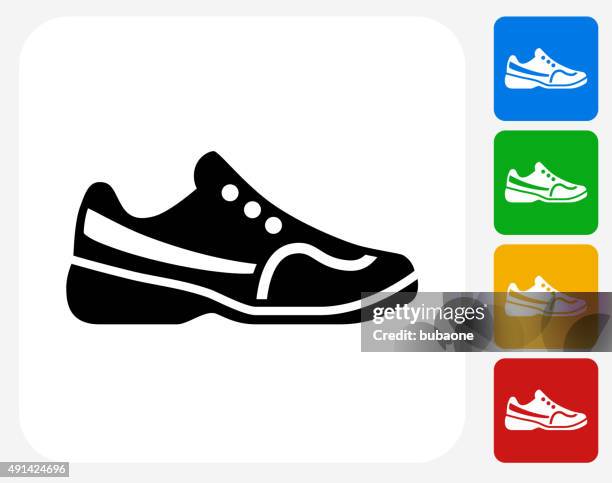 stockillustraties, clipart, cartoons en iconen met tennis shoes icon flat graphic design - groene schoen