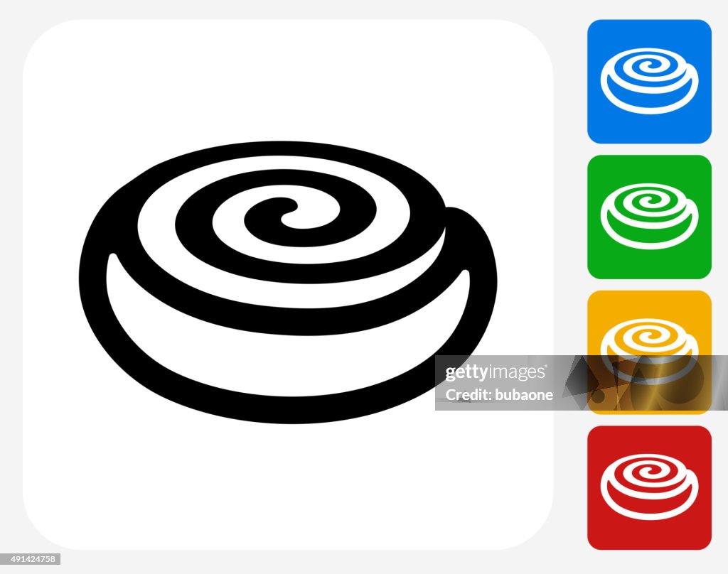 Bollo de canela iconos planos de diseño gráfico