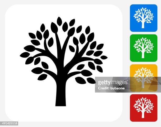 tree icon flat graphic design - forestry industry stock illustrations