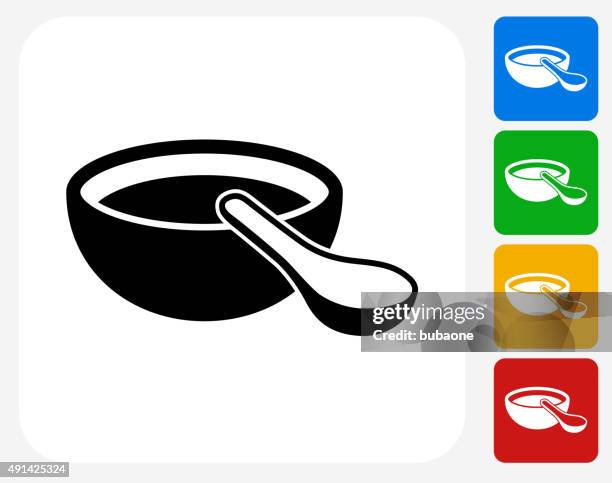 miso soup icon flat graphic design - tofu stock illustrations