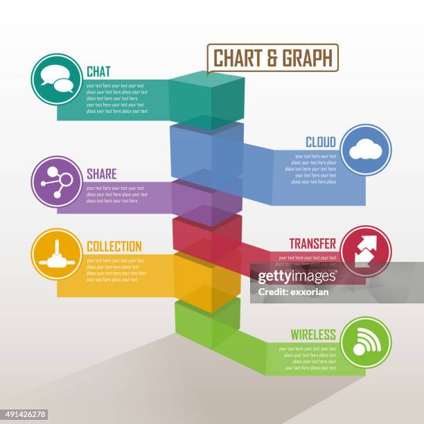 three dimensional chart - isometric text bubbles stock illustrations
