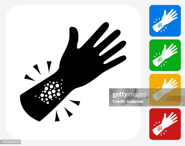 illustrazioni stock, clip art, cartoni animati e icone di tendenza di allergia reazione icona piatto di design grafico - allergia