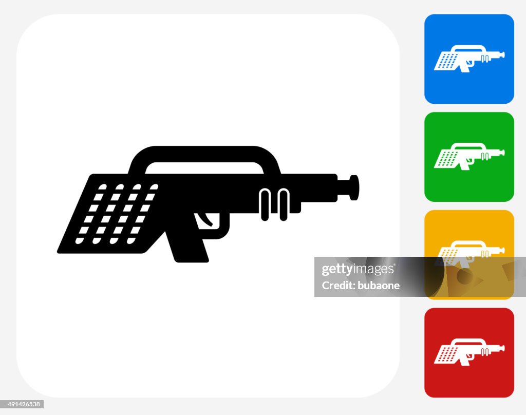 Futuristic Weapon Icon Flat Graphic Design