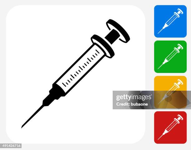 syringe icon flat graphic design - injecting stock illustrations