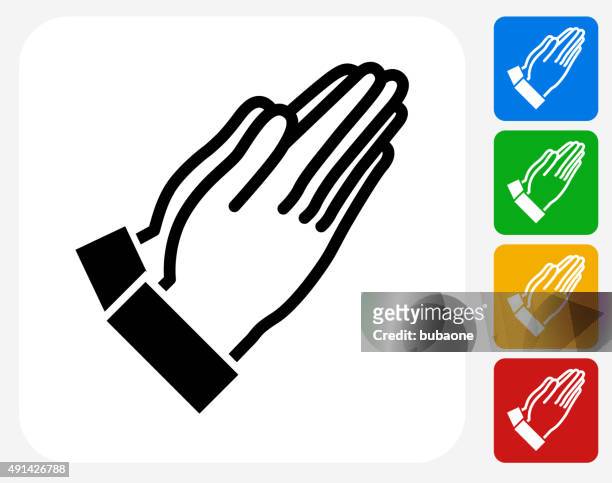 prayer icon flat graphic design - praying icon stock illustrations