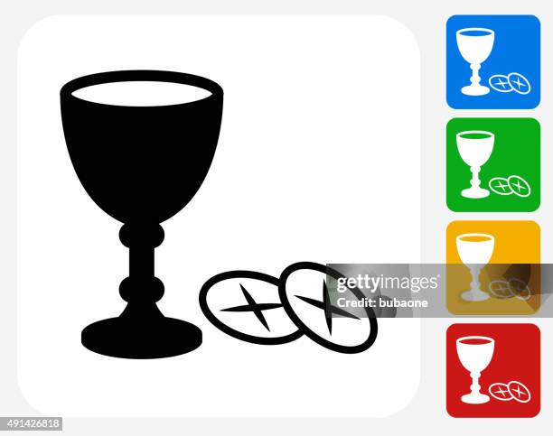 christian drink icon flat graphic design - last supper stock illustrations
