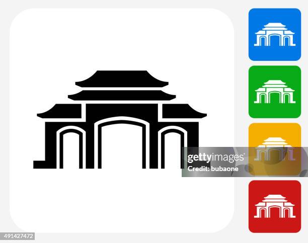 temple icon flat graphic design - forehead stock illustrations