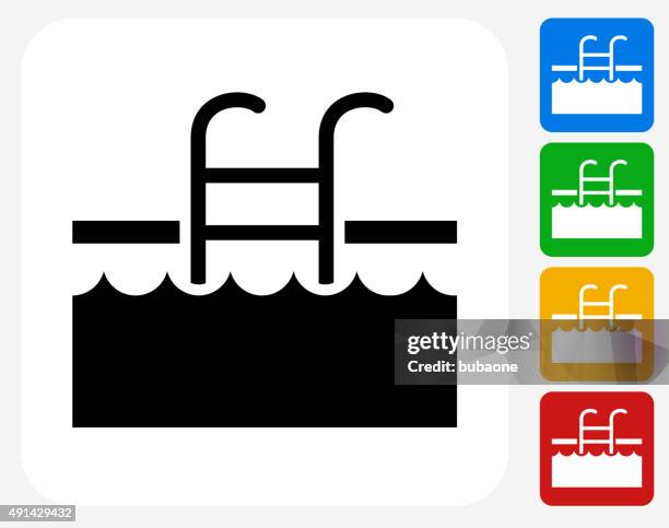 pool ladder icon flat graphic design - pool ladder stock illustrations
