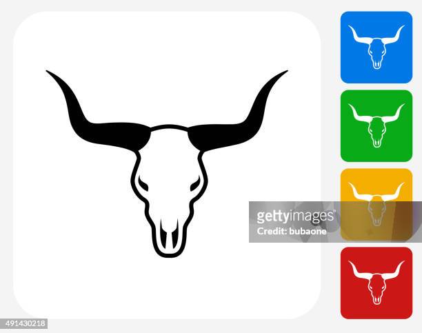 bull totenkopf-symbol flache grafik design - totenkopf stock-grafiken, -clipart, -cartoons und -symbole