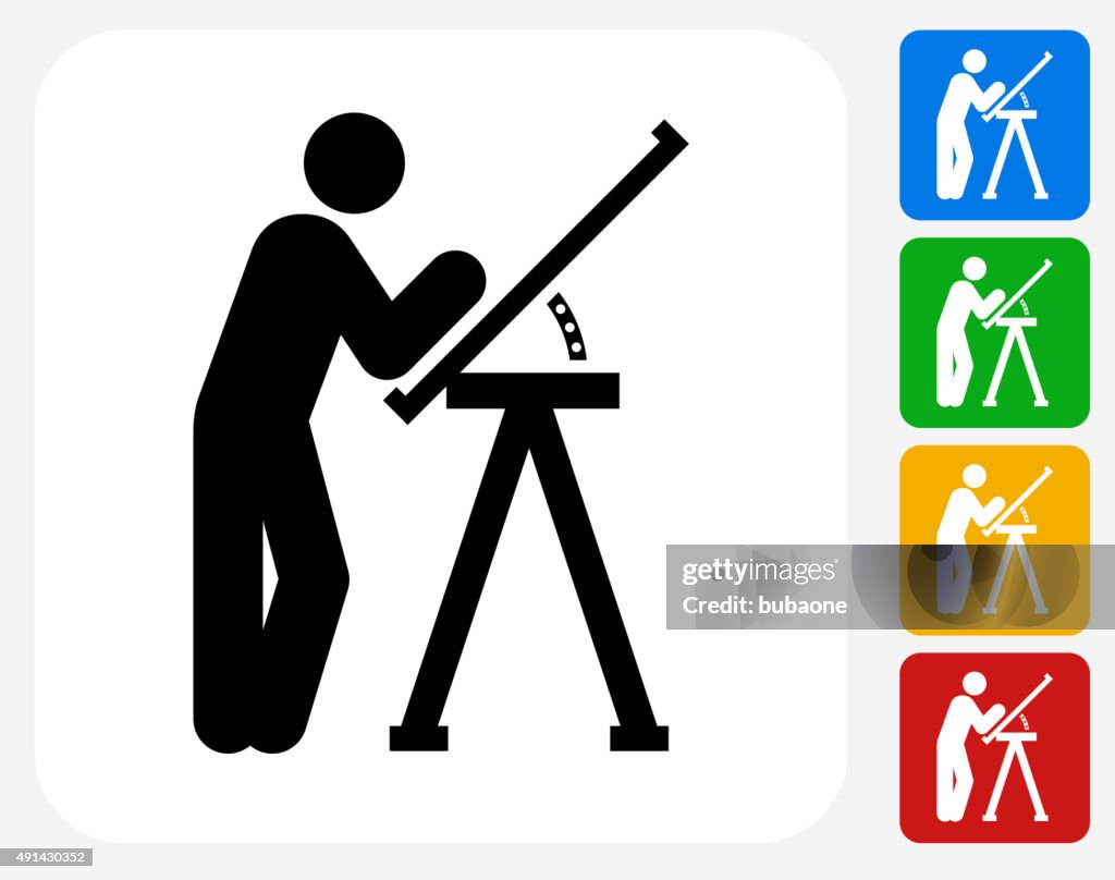 Building Blueprints Icon Flat Graphic Design