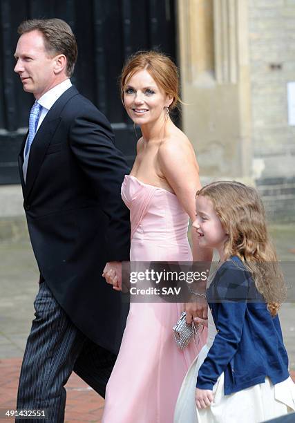 Geri Halliwell arrives at the church with her family on May 16, 2014 in London, England.