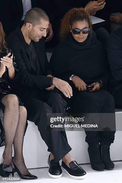 Singer Janet Jackson and husband Wissam Al Mana attend Hermes 2016 Spring/Summer ready-to-wear collection fashion show, on October 5, 2015 in Paris....