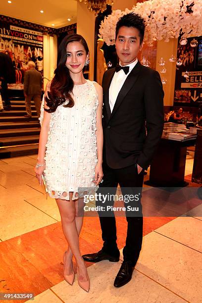 Angelababy and Mark Chao at the 'Majestic' hotel on day 1 of the 67th Annual Cannes Film Festival on May 16, 2014 in Cannes, France.